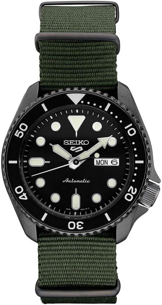 Watch for Men - 5 Sports - Automatic with Manual Winding Movement,Dial with Bezel, Stainless Steel Case, Strap, and Day/Date Display