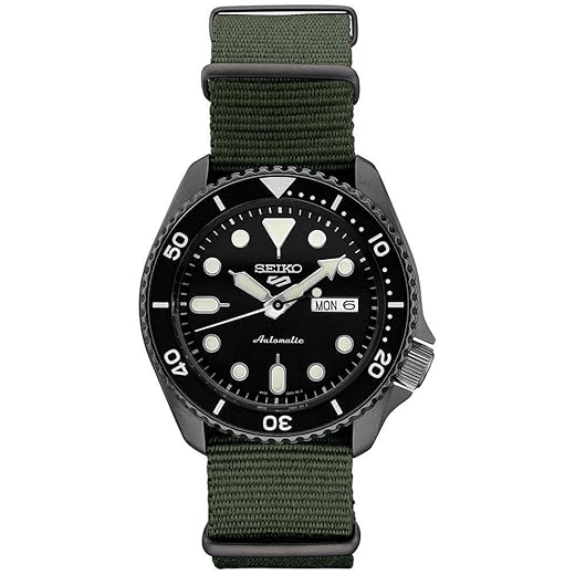 Seiko SRPD91 Seiko 5 Sports Relógio masculino verde 42,5 mm aço inoxidável