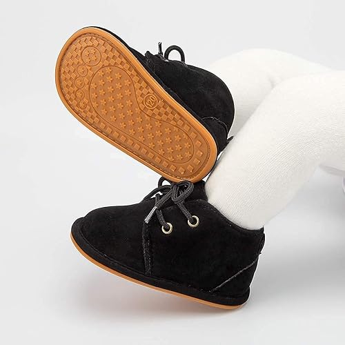 Miniatura 3 de Babelvit Zapatillas de lona con suela suave para bebé y niña, con cordones y cordones para bebé, botas unisex jasta el tobillo recién nacidos