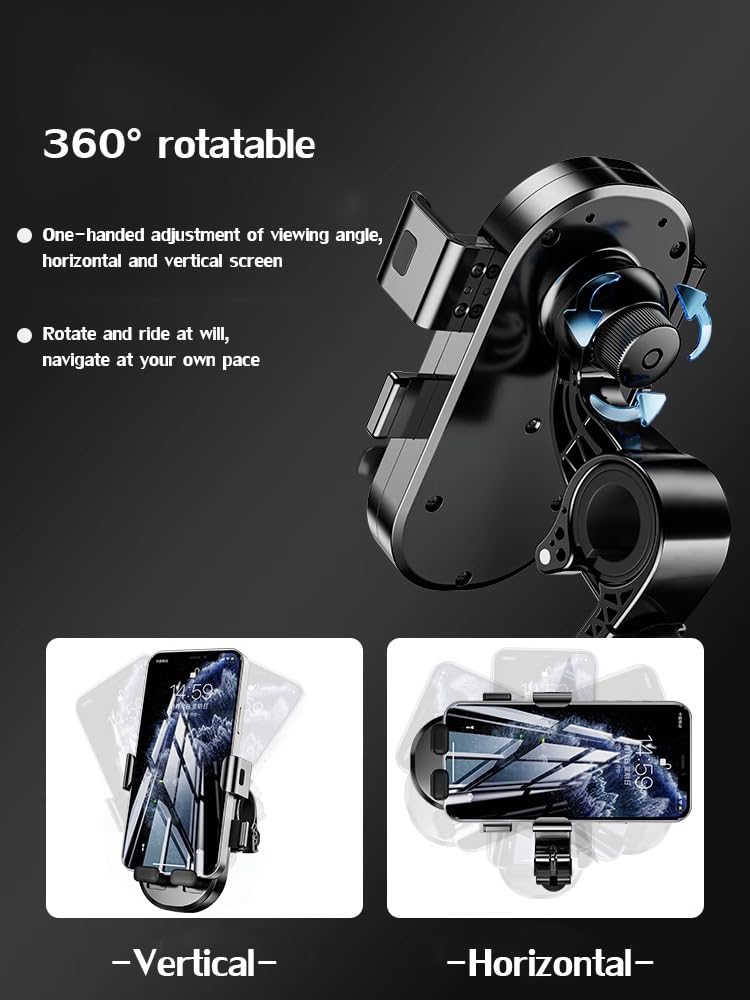 Porta Cellulare Moto per BMW C600 Sport C650GT C 650 GT C650GT, 360° Rotabile Supporto Telefono Moto, Anti-Shake Antivibrazione Ruggine Porta Smartphones Moto Manubrio,A Handlebar