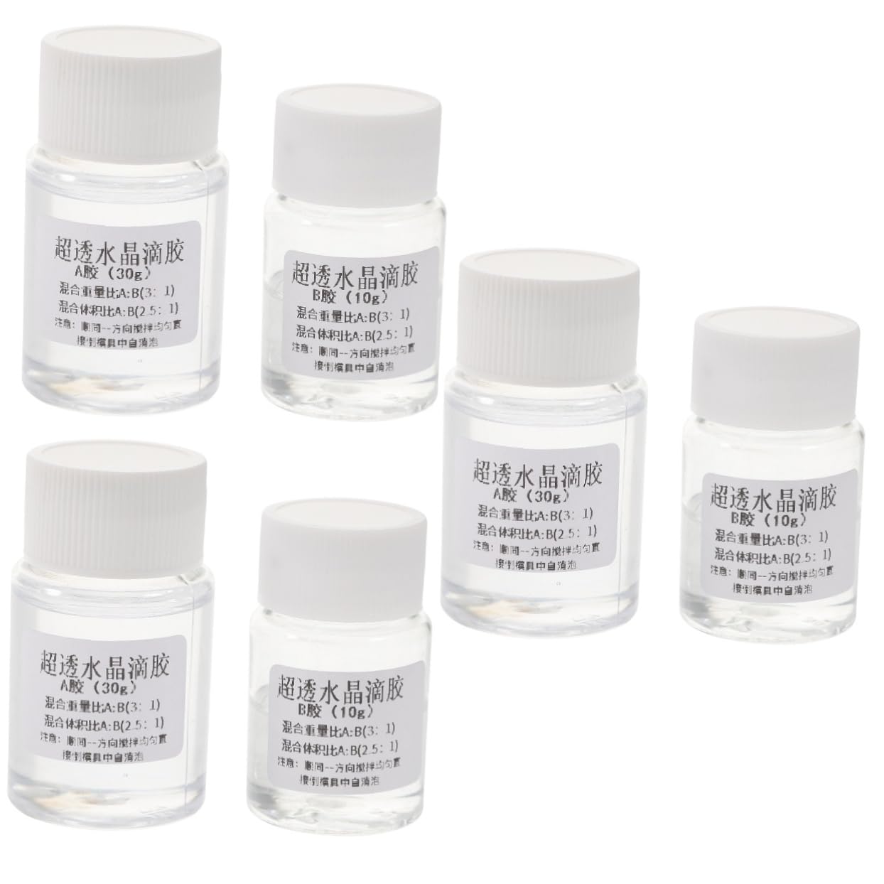 SOLUSTRE 6sets Colla Epossidica Trasparente Per Creazioni Di Gioielli Resina Epossidica Ab Per Fai Da Te e Decorazioni Alta Adesione e Facile Utilizzo