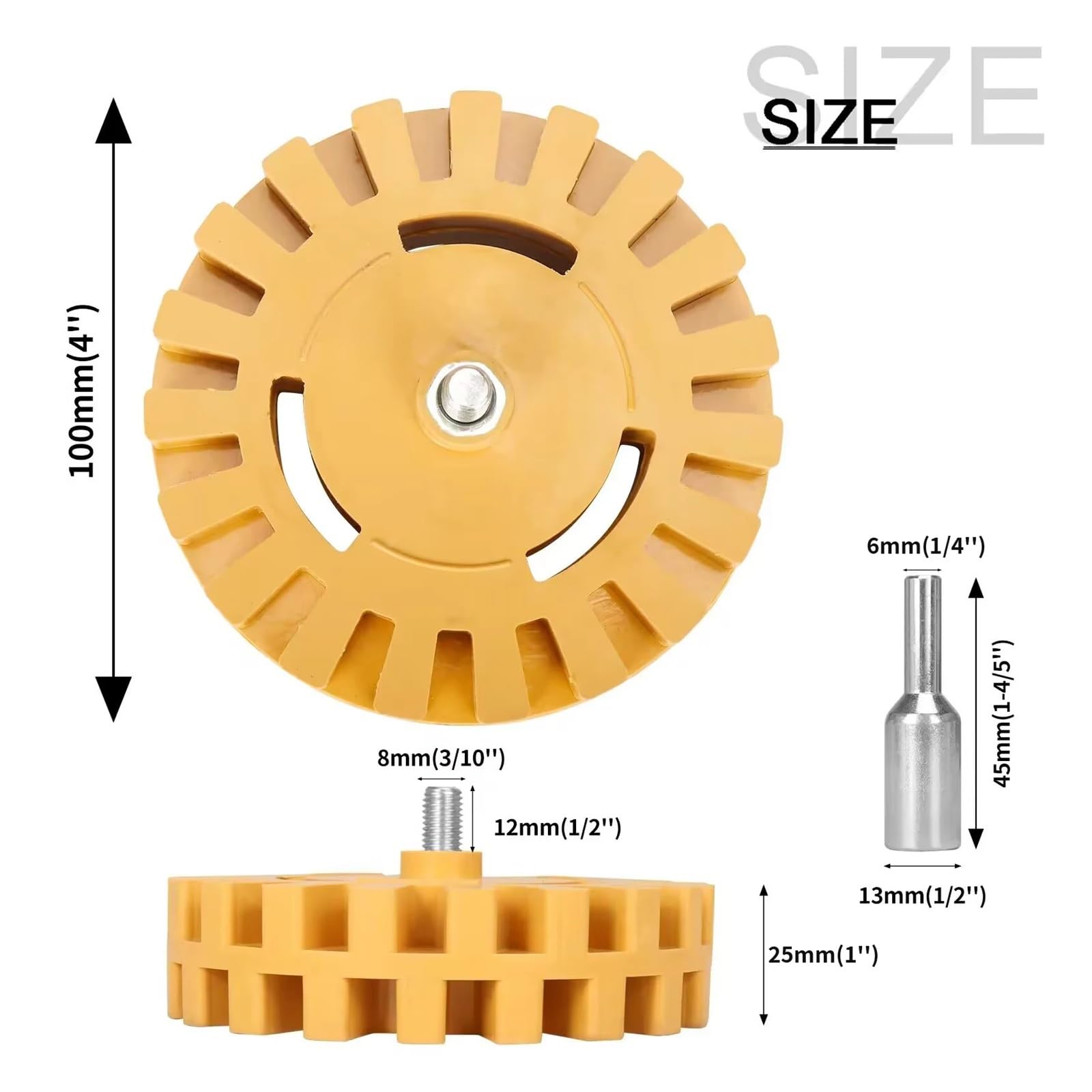 100 mm Auto-Aufkleber-Entferner, Radiergummi, Rad, 10,2 cm, Autoreparatur, Hilfsreinigung, Schleifmittel für Autofelgen, Lackpolieren