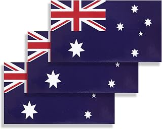 3 Pcs Australia Flag Car Stickers, 3x5 Inches Australian Vinyl Decal for Outside of Car, Vehicles Car Window Bumper, Truck,Vehicles