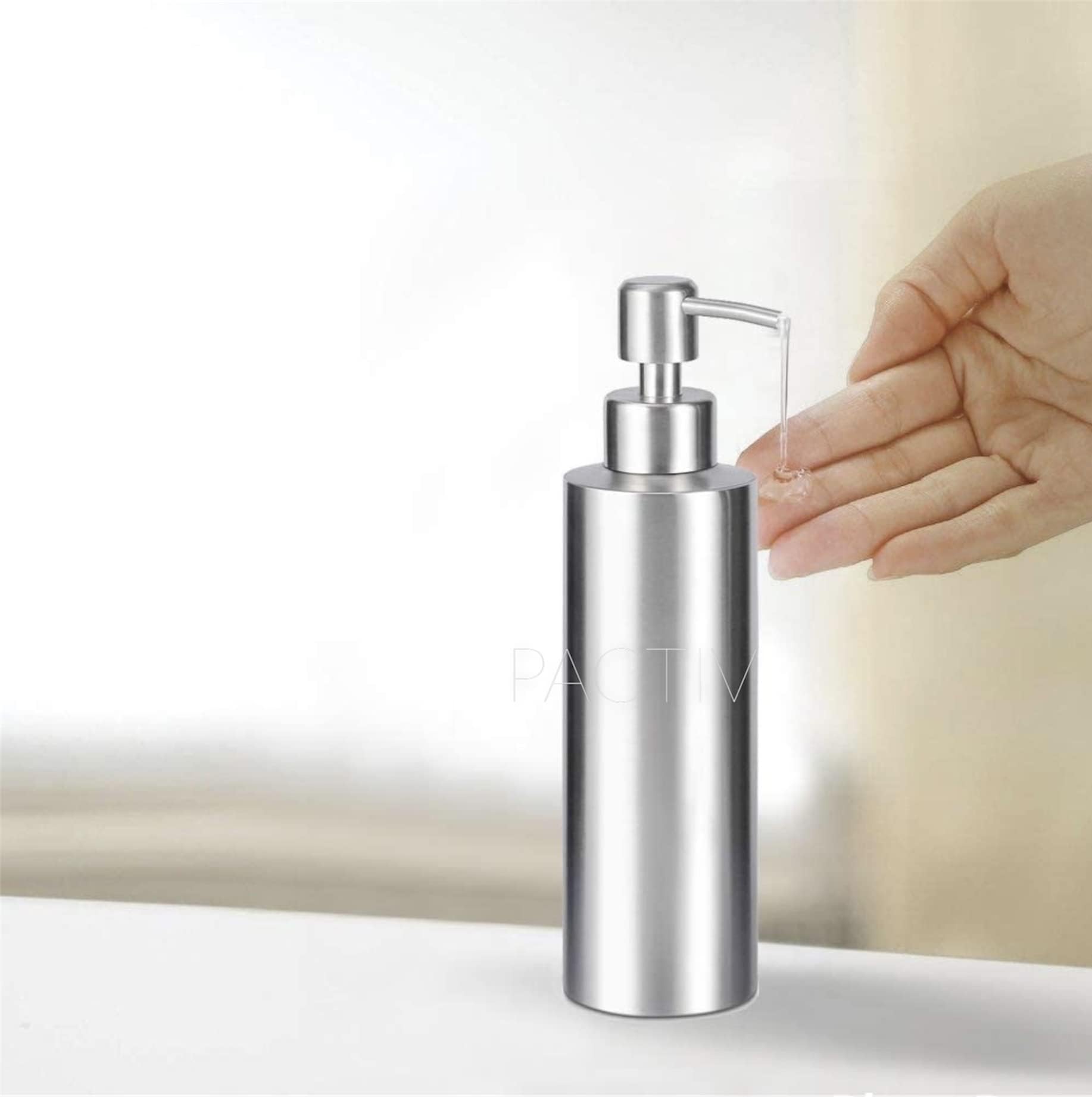 PACTIV Soap Dispenser - Stainless Steel Rust Proof System Hand Soap Dispenser, Kitchen and Bathroom Pump for Liquid (400 ml)