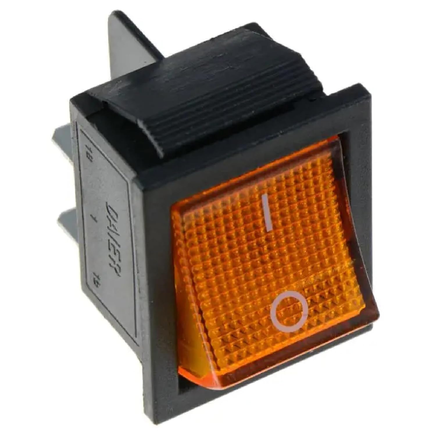 KCD4 Rocker Switch, 4 Pin/6 Pin, I/O Power Switch with Light, 16A 250VAC 20A 125VAC, Latching, Black, 1 Piece (Dust Cap 4 Pins)