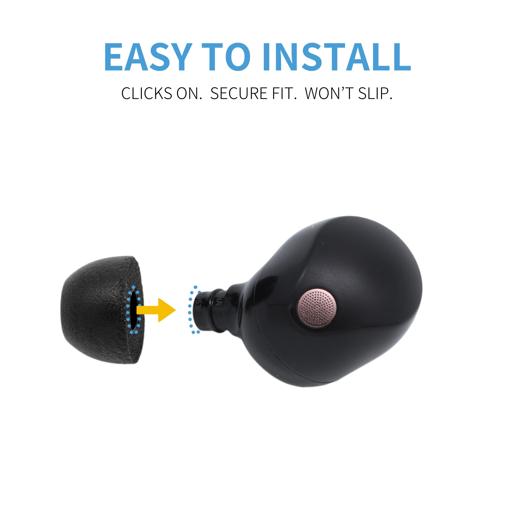 COMPLY Lot de 3 Paires de Bouchons d'oreille en Mousse de qualité supérieure compatibles avec Sony True Wireless XM5, XM4, Linkbuds S & C700N, Taille M, Nouvelle Version 2025 avec Outil de Nettoyage,