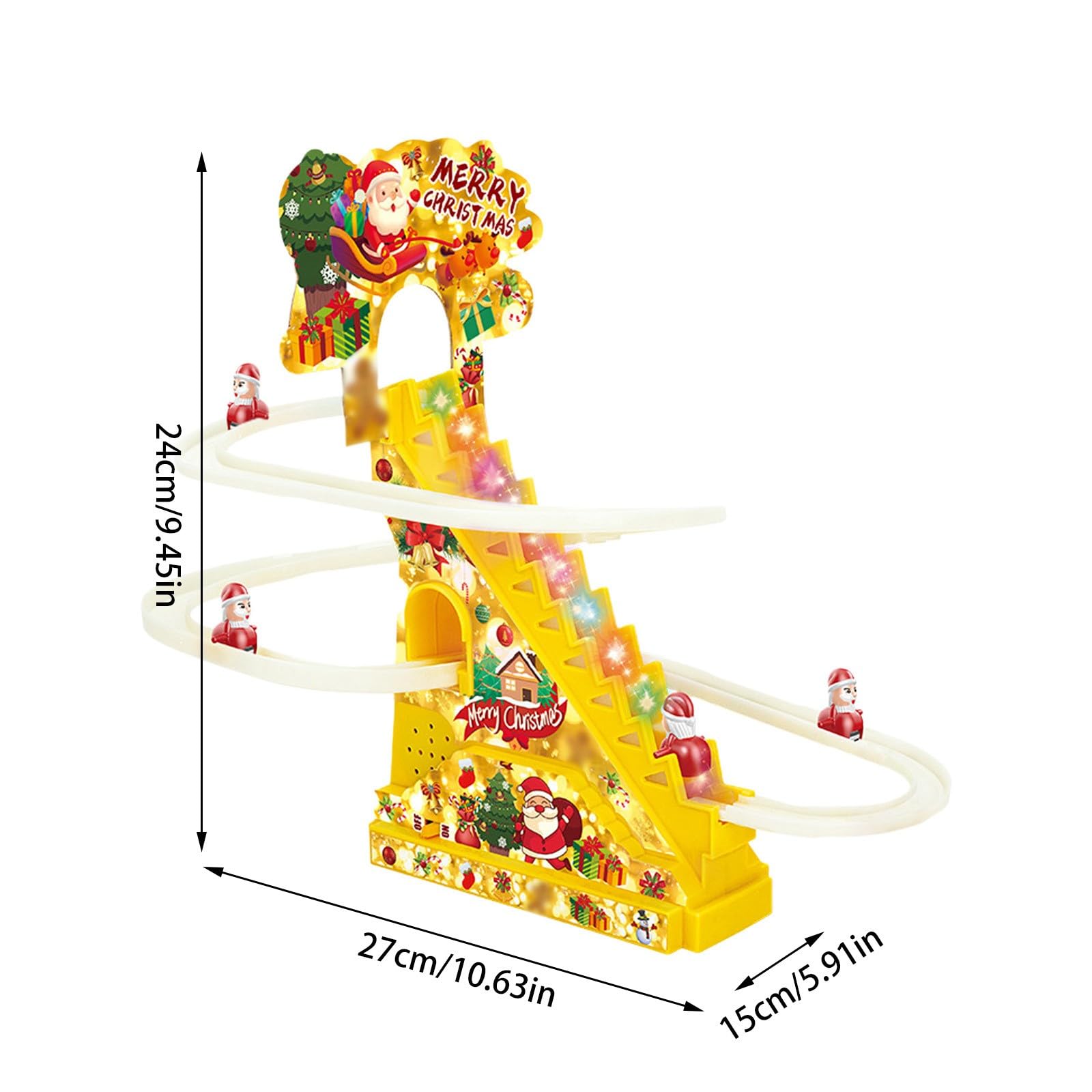 Genérico Regalo Festivo Juguete de Escalada de Papá para Navidad, Juego Carreras Escalada Papá, Juguete automático para Subir escaleras con Luces LED, Juguetes Musicales, Juguetes (C, 20X25X6cm)