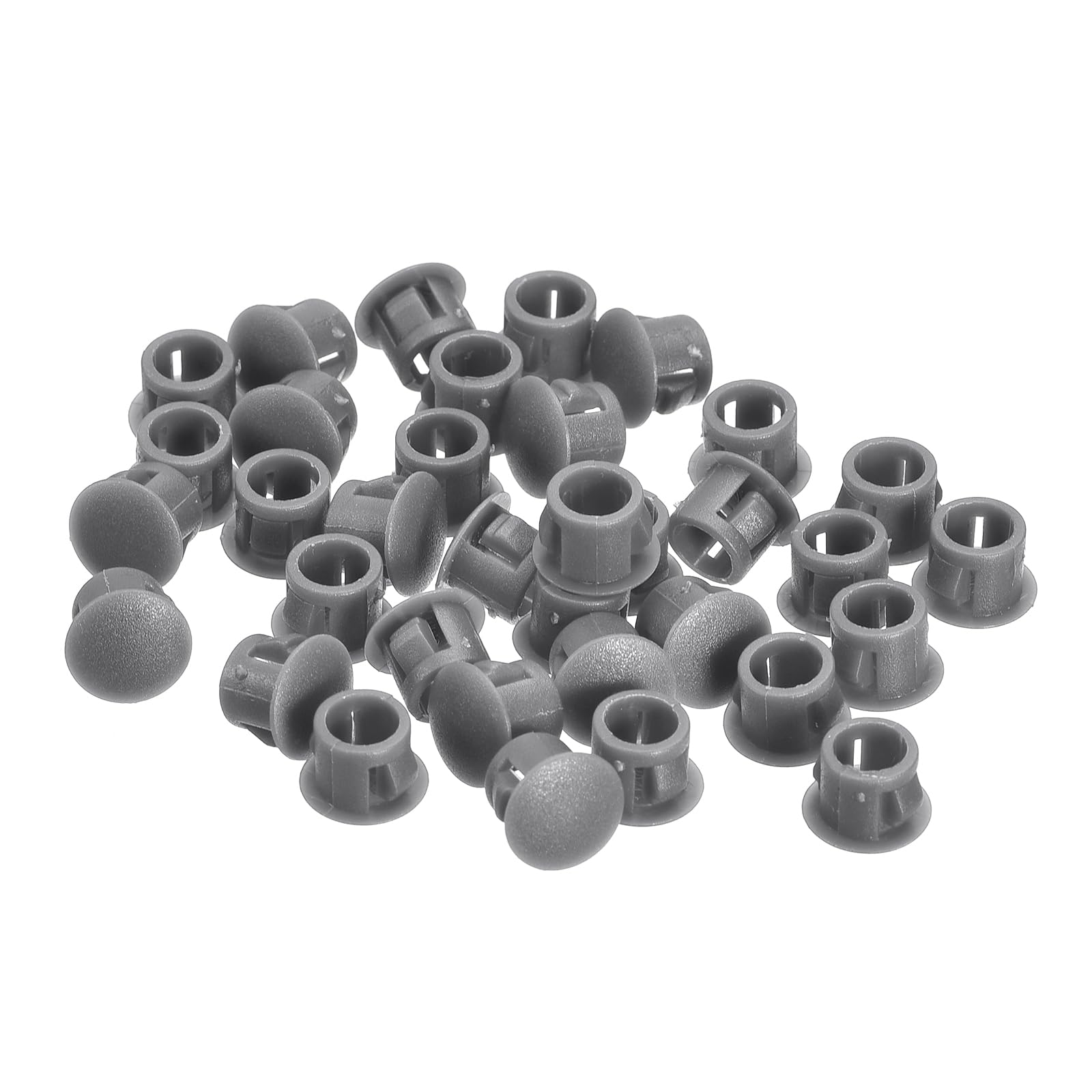 QUARKZMAN Tappi per Fori in Plastica 8mm (5/16"), 36pz Tappo di Copertura in Plastica Tipo a Incasso, Tappi di Chiusura Rotondi per Mobili, Inserti per Estremità Pannelli, Grigi