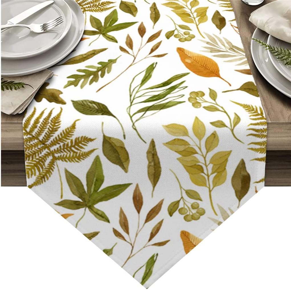 Autumn Maple Texture Table Runners Holiday Wedding Decor Dinning Table Cover Christmas Decorations Table Cloth(46x183cm)