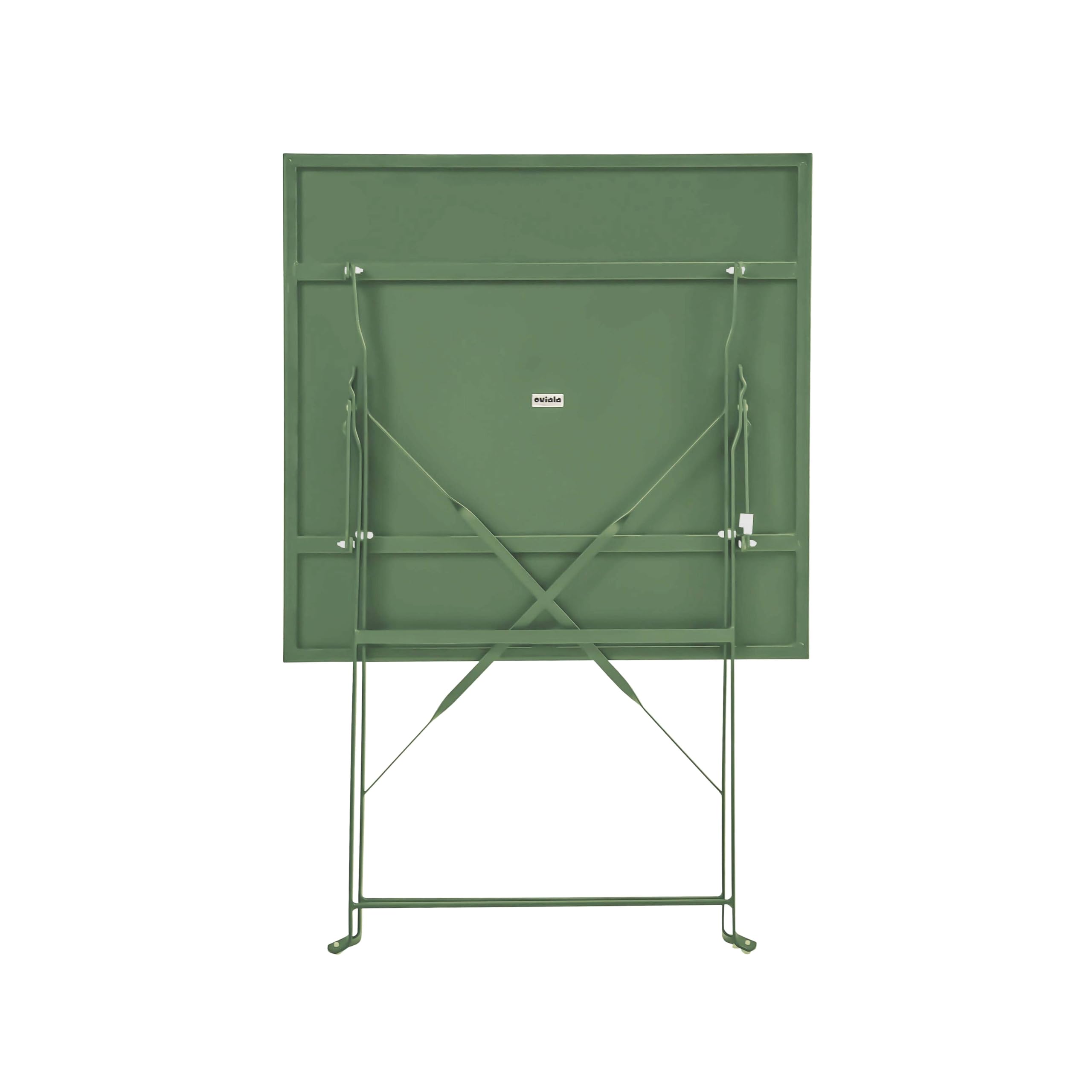Table De Jardin Pliante Bistrot - 60 X 60 X 71 Cm - Acier Thermolaqué Vert Cactus - Résistante Aux Intempéries - 4