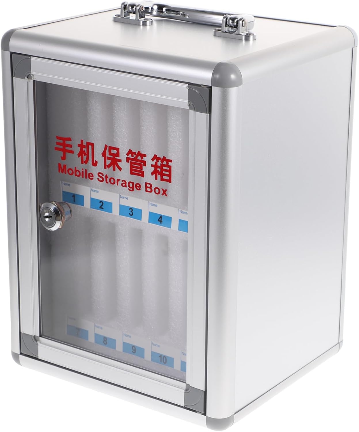 SECFOU Digital Number Lock Phone Storage Cabinet Aluminum Alloy Locker Organizer Shelf for Classroom Office