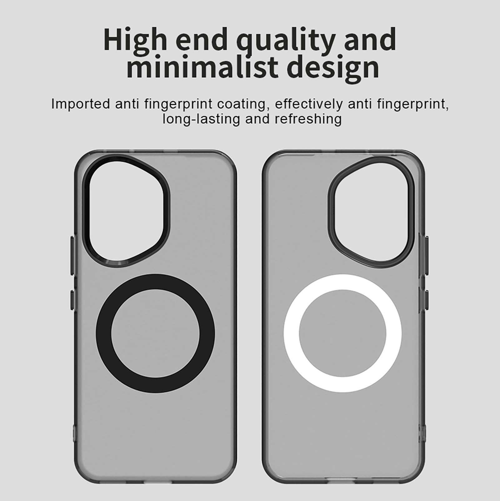 ILING Cover per HONOR 400 5G, Custodia Rigida PC + TPU Antiurto, Ricarica Magnetica, Ultra Sottile Traslucida Matte (Nero)