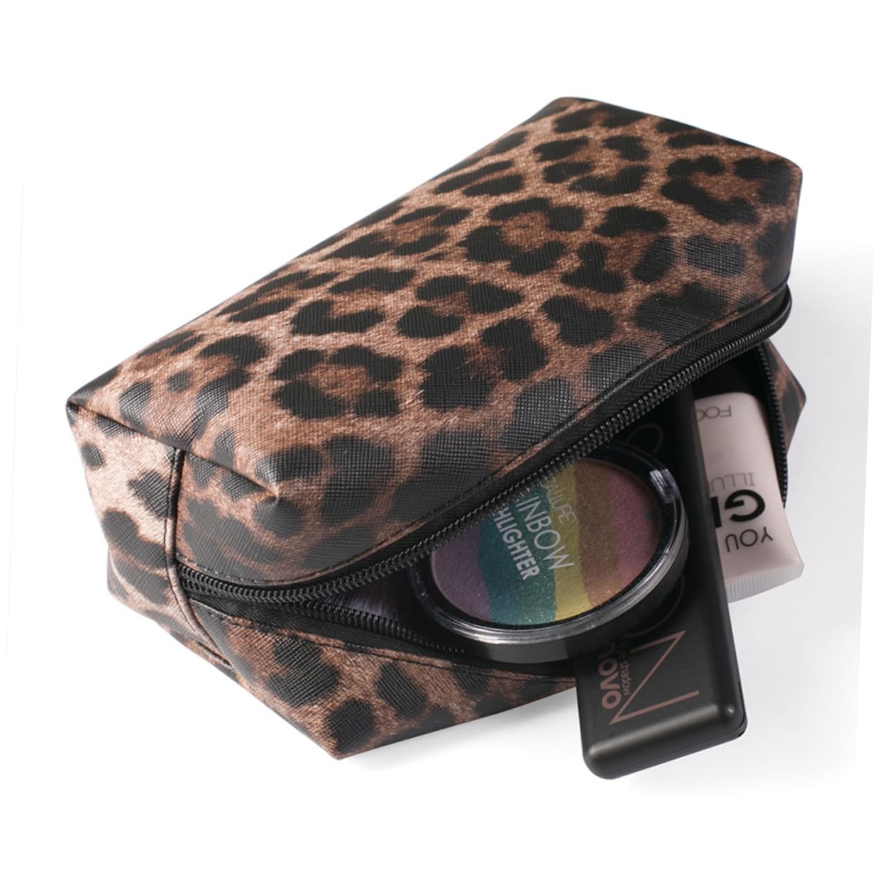 Didiseaon 6piezas Dark Leopard Makeup Bag PVC Transparent Multifunctional Storage Pouches Gran Capacidad para Cosméticos y