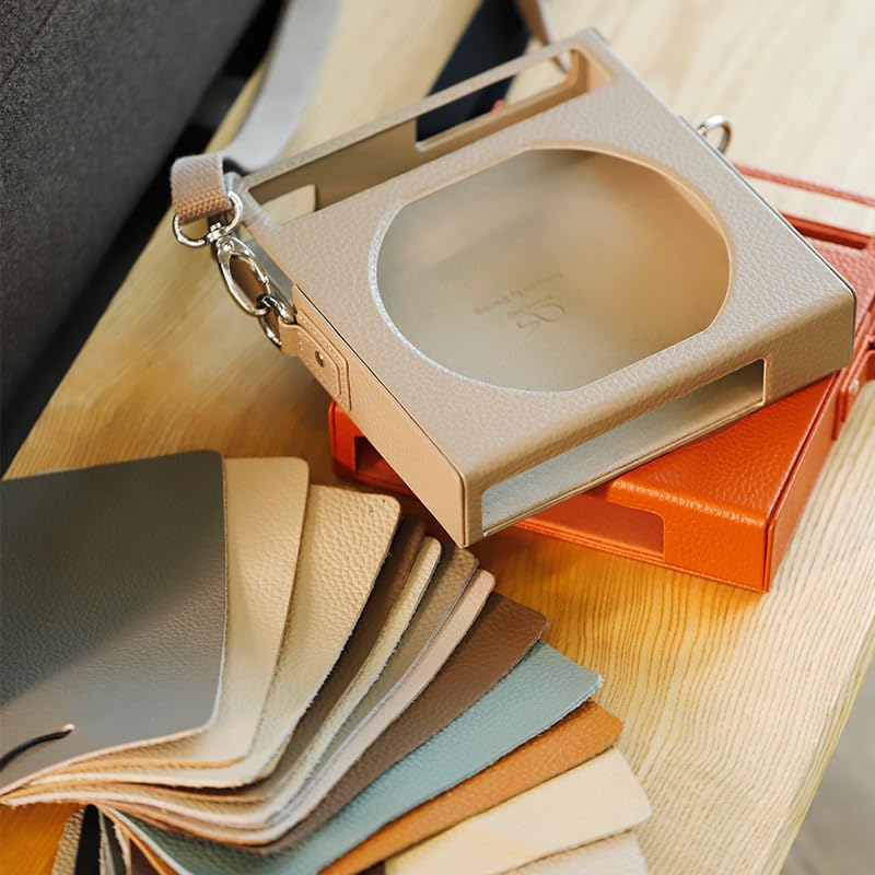 Shanling EC Zero T Lederhülle, Schutzhülle mit magnetischer Befestigung & visuellem Sonnendach, tragbare PU-Lederhülle mit Metallclip für Shanling EC Zero/EC Zero T CD-Player (Grau)