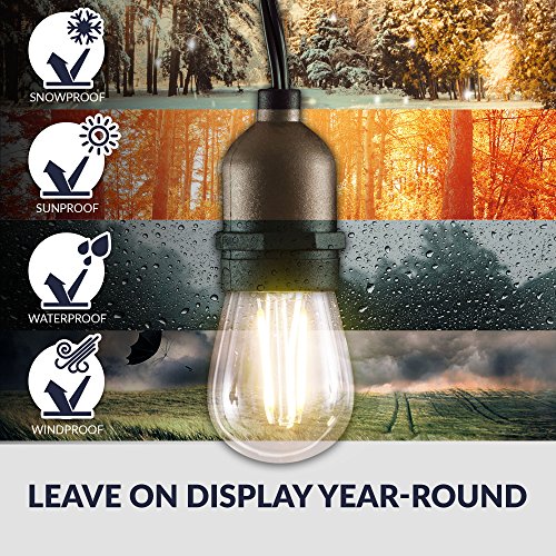 Newhouse Lighting Outdoor String Lights with Hanging Sockets | Weatherproof Technology | Incandescent | Heavy Duty - Image 4