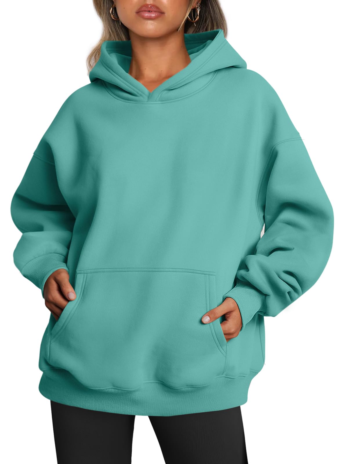 Trendy Queen Womens Oversized Hoodies Fleece Sweatshirts Fall Fashion Pullover Sweaters Winter Clothes, Mint Green, XL