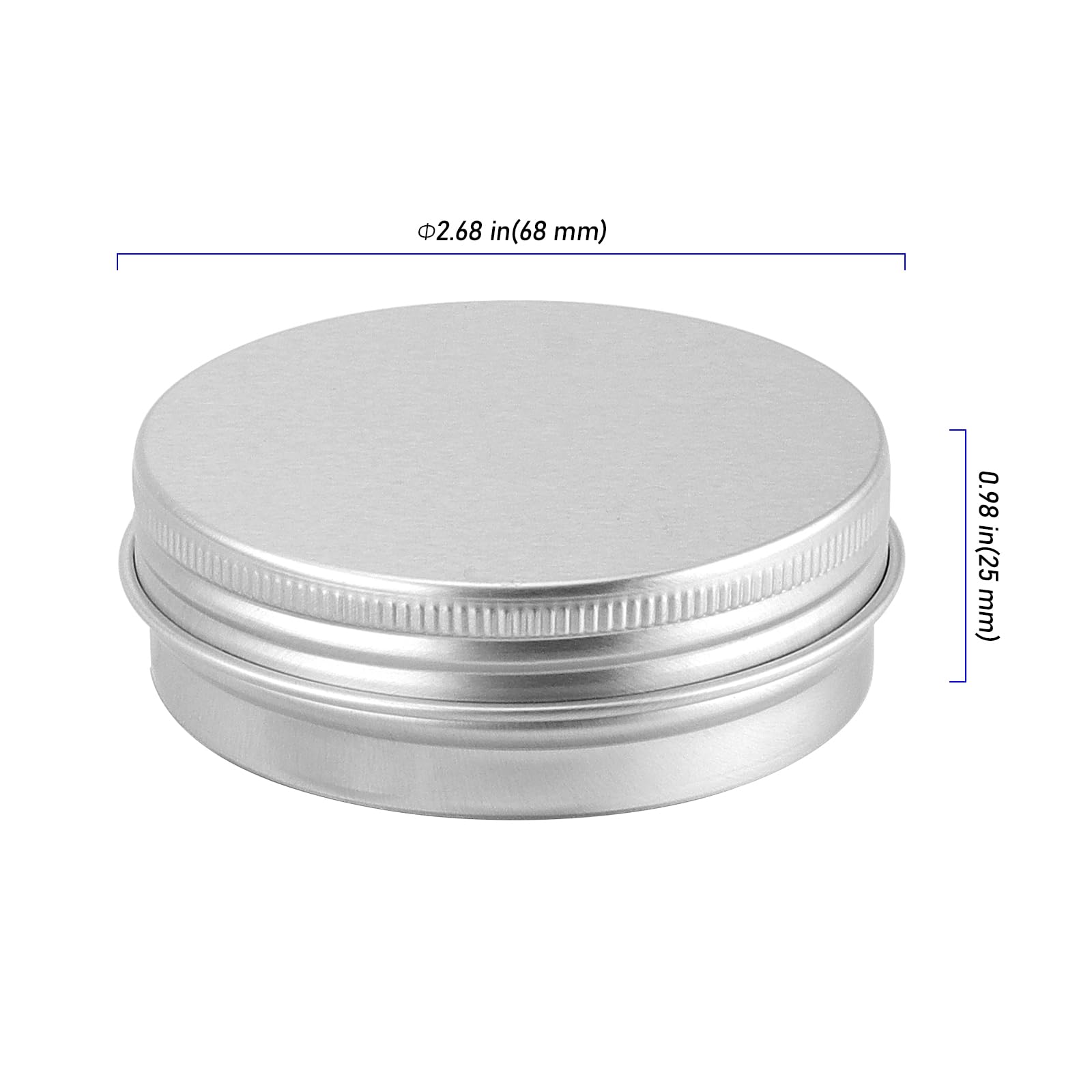 ZEONHEI 56 Pack 60ml/2oz Aluminum Tin Cans, Screw Top Aluminum Tins with Lids, Empty Round Metal Tins Jars - Image 2