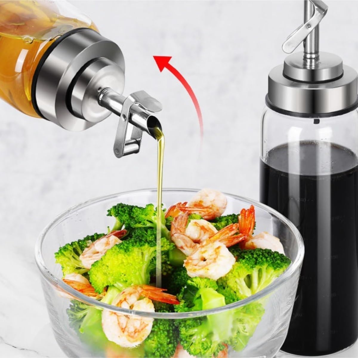 Dispensador De Aceite Vinagrera Olla De Aceite Y Vinagre De Cocina De Apertura Y Cierre Automáticos Sin Colgar El Aceite Biberon Cocina