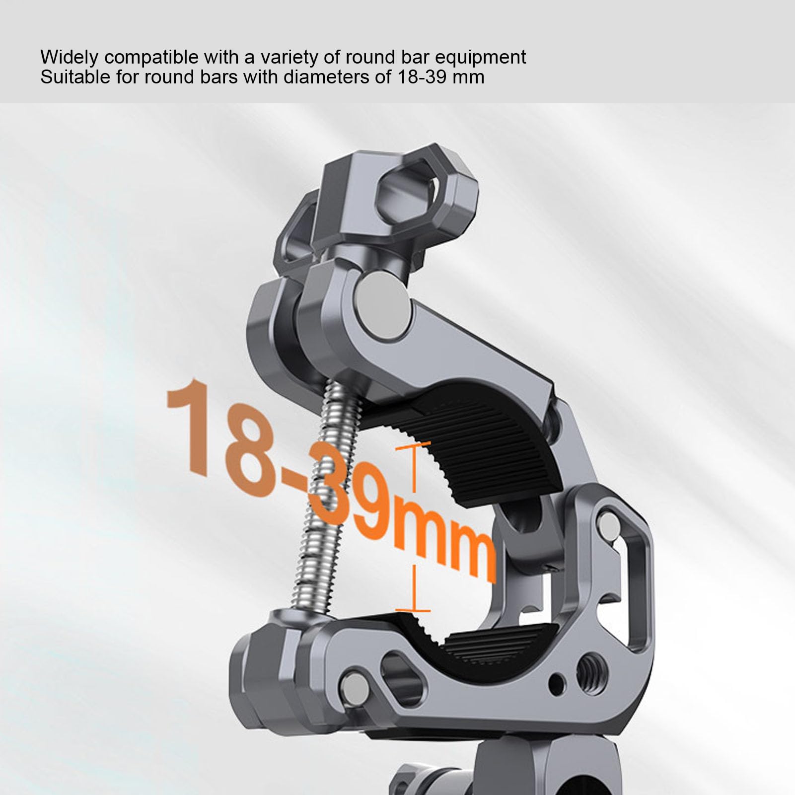 KIMISS Uchwyt do Kamery Rowerowej Zacisk Uchwytu do Kamery Akcji na kierownicę Obrót 360° Zacisk na rurę 18-39mm Aluminium CNC z Interfejsem 1/4 Cala Kierownicy Motocykla/roweru