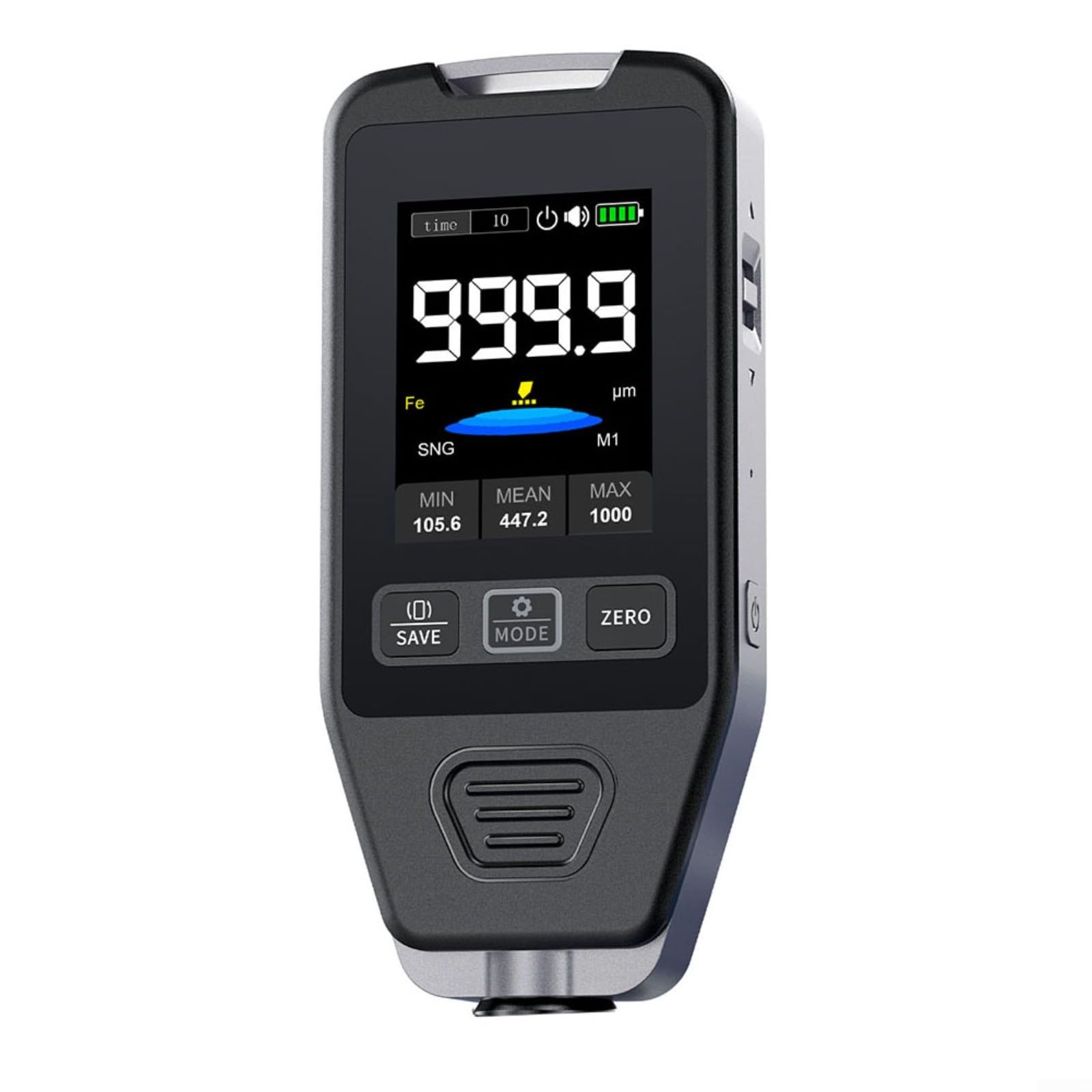 Medidor de espesor de recubrimiento 0-1400μm, Fe/nFe modo dual, medidor de película de pintura recargable USB para reparación de automóviles, fabricación
