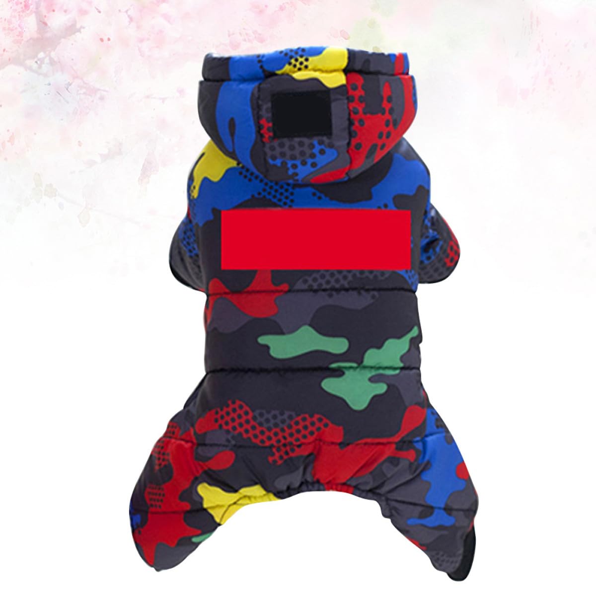 PRETYZOOM 2pezzi Cappotto Invernale Spesso per Cani Camouflage con Design Bottoni Abbigliamento per Animali Domestici per Bulldog Francese e Altri Cani Taglia Rosso