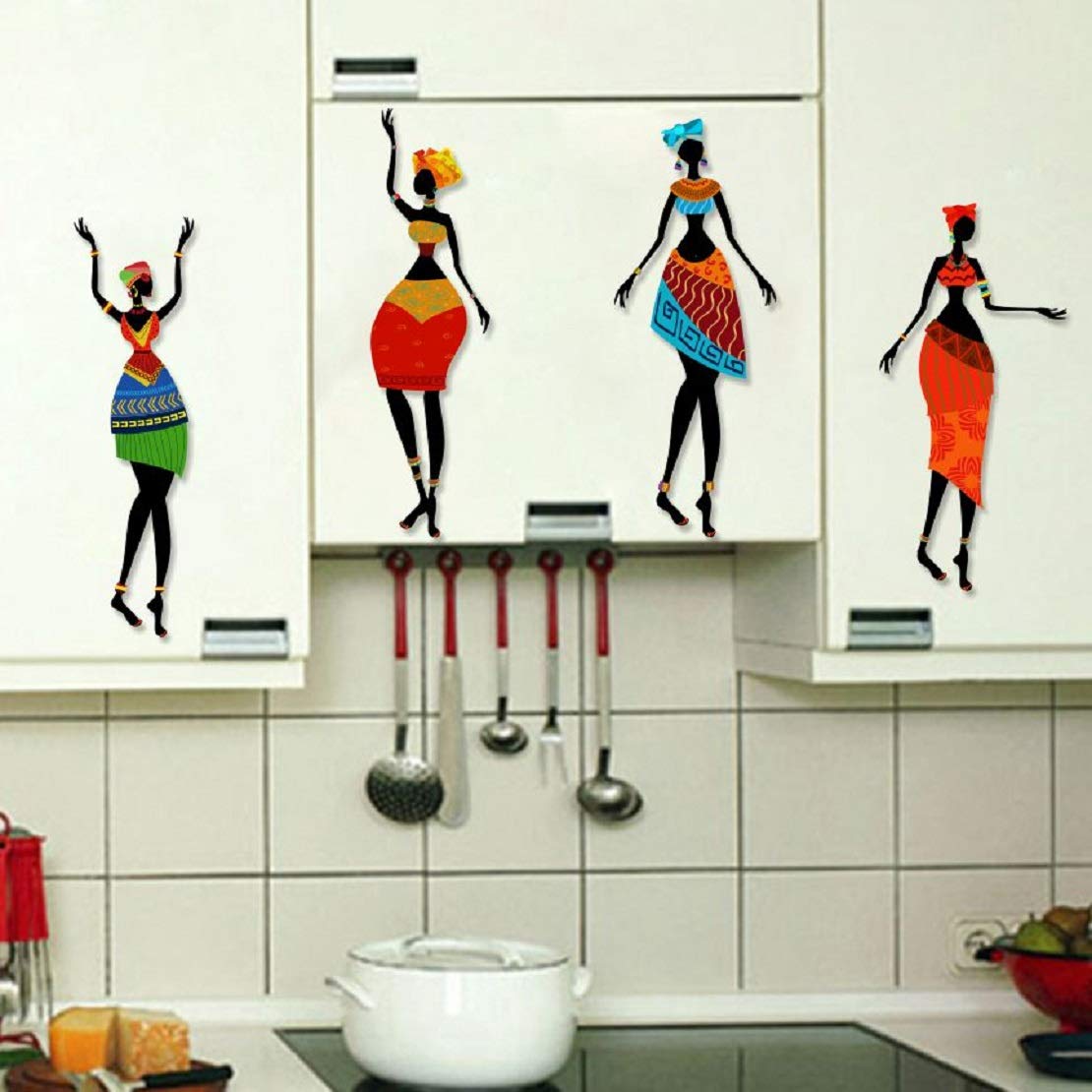 Walltech African Dancing Lady Wall Sticker| Beautiful Design Wall Decoration Sticker (B085L7D7T9) Amazon Price History, Amazon Price Tracker