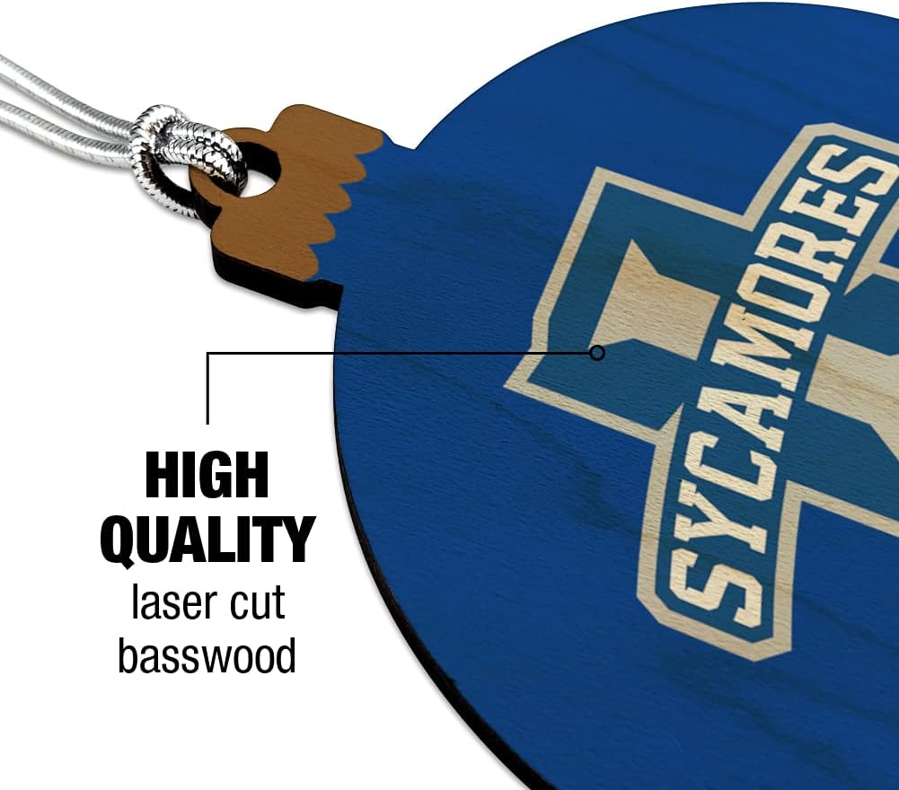 GRAPHICS & MORE Indiana State University Primary Logo Wood Christmas Tree Holiday Ornament - Image 3