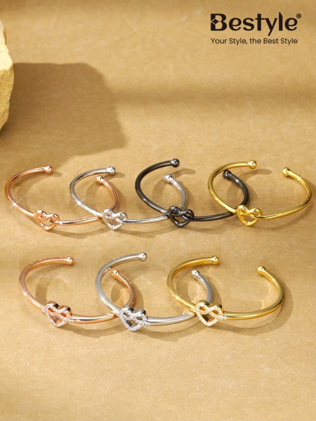 Bestyle Bracciale Donna Regolabile,Bracciale Argento Ragazza a Cuore Loveknot,Bracciale d'Amore Gioiello di Moda Irrinunciabile,Idee Regalo per Anniversario