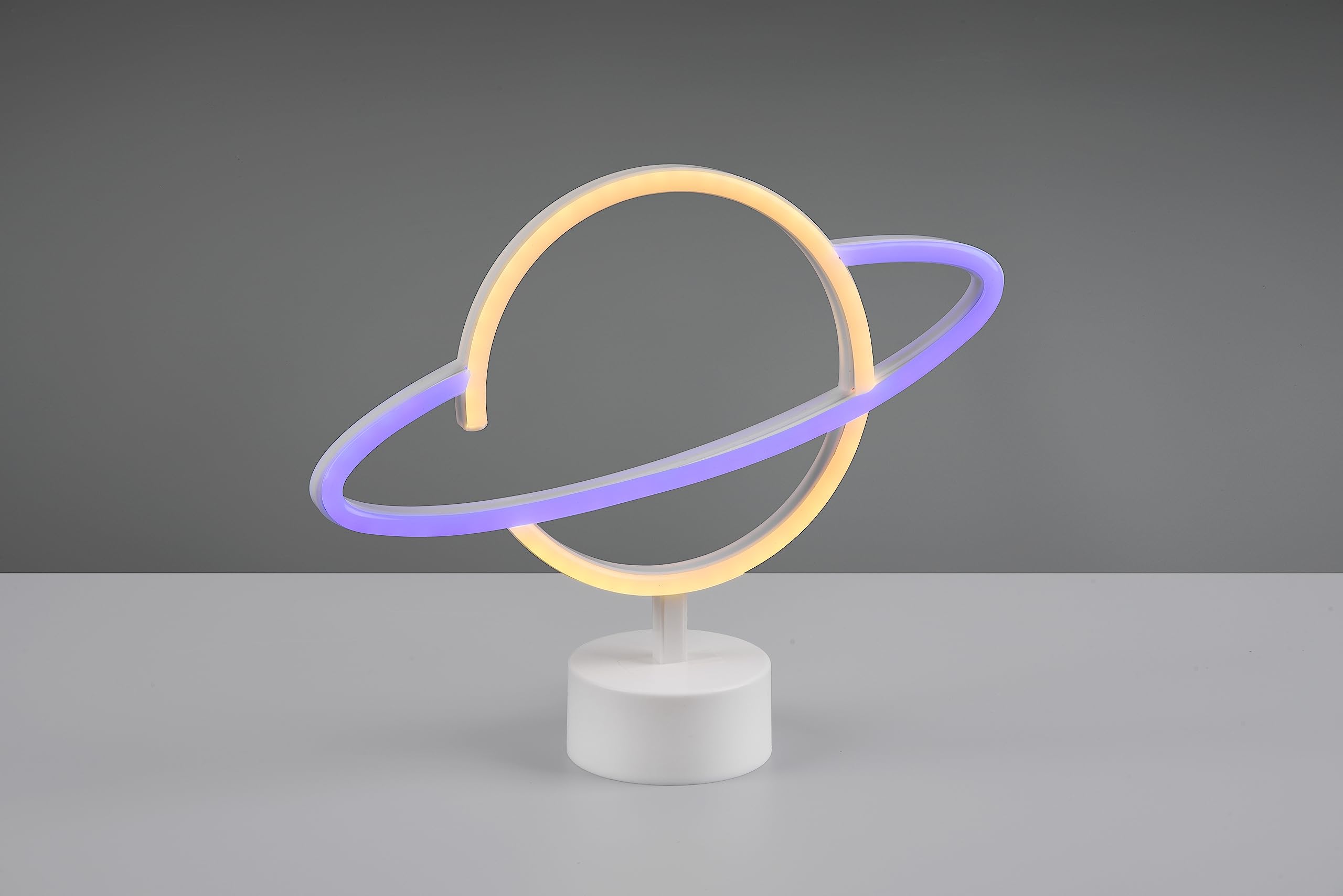 Reality Leuchten LED Tischleuchte Planet R55370101, Kunststoff Weiß, inkl. 1.6 Watt LED