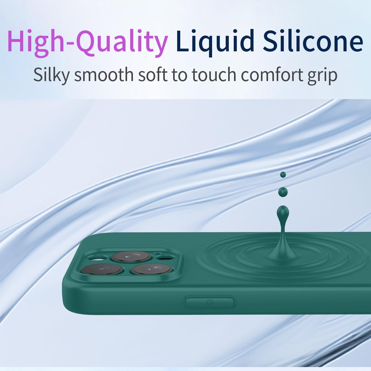 Etui na Motorola Edge 50 Neo, Miękkie TPU Płynny Silikon Etui Ochronne, Ultra-cienkie Odporne na Wstrząsy, Anti-Fall, Smukłe Wszechstronne Zabezpieczenie Etui na Telefon, Ciemnozielone