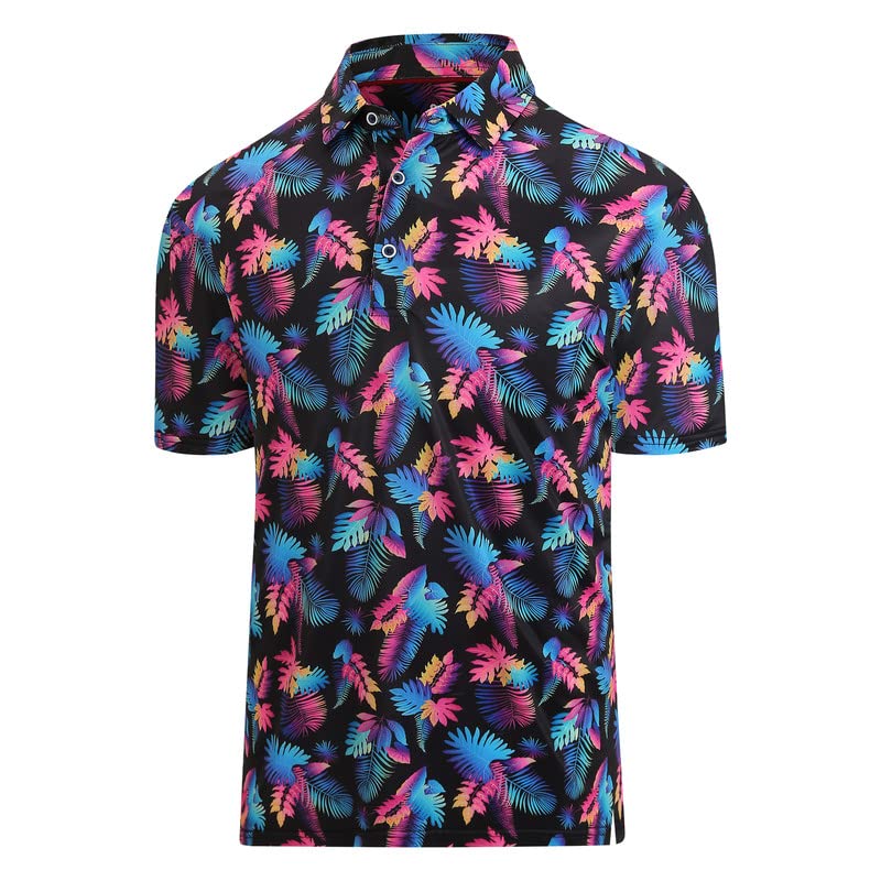 DamipowPremium Golf Shirts for Men Dry Fit Performance Polo Short Sleeve Collared Shirt