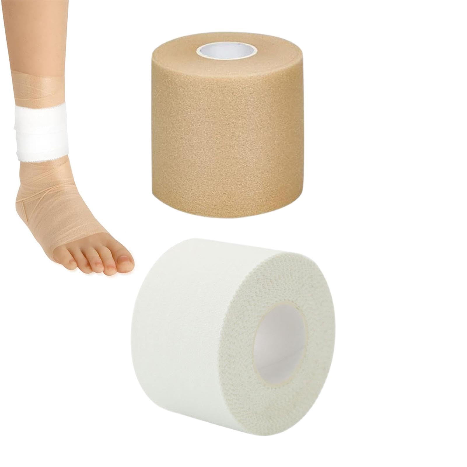 Athletic Sports Tape - 2 Rolls Injury Tape | Athletic Tape For Ankle Support | No-Sticky resiidue Wrist Ankle Tape | Adhesive Bandage Finger Tape | Wrists Elbow Knees Ankles Tape For Gymnastics Boxing