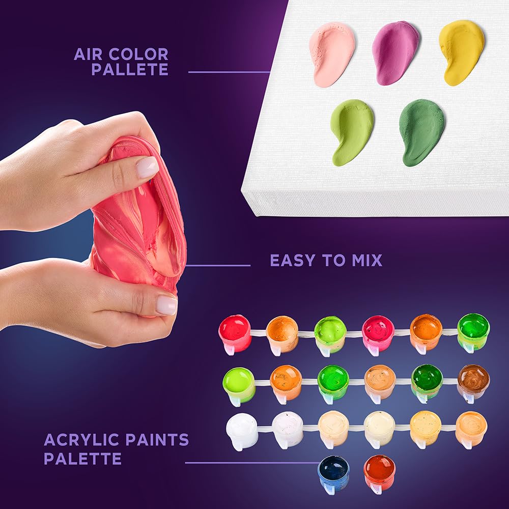 Okto & Ideyka 30010 - Juego de modelado 3D y pintura por números - Elegante gatito - Kit para creatividad y decoración - Arte sensorial - Pintura acrílica y arcilla seca al aire - Tamaño del marco 30