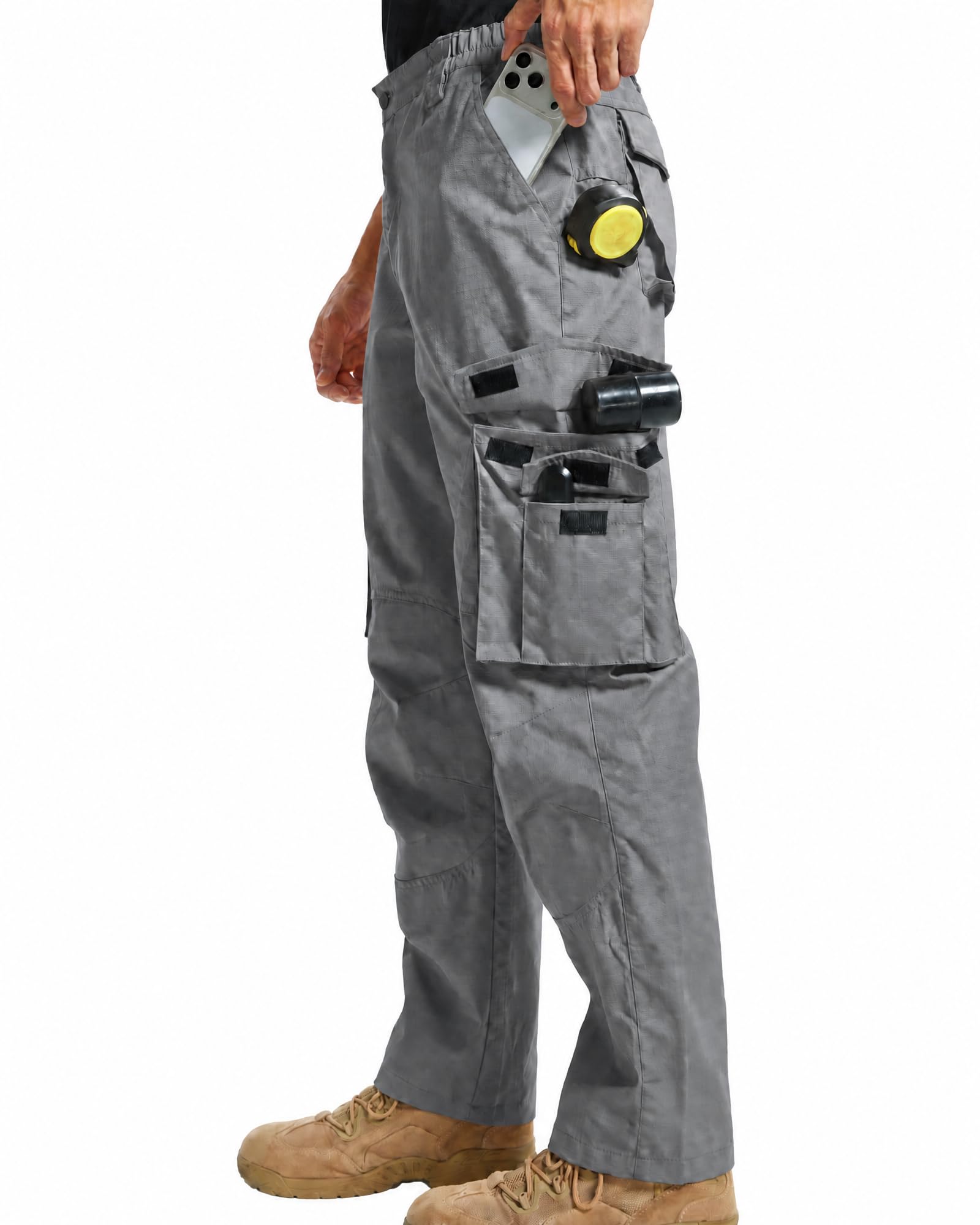 ZITY Herren Cargo Arbeitshose Robust Multi-Taschen Polycotton Wasserabweisend für Baustelle Outdoor Freizeit
