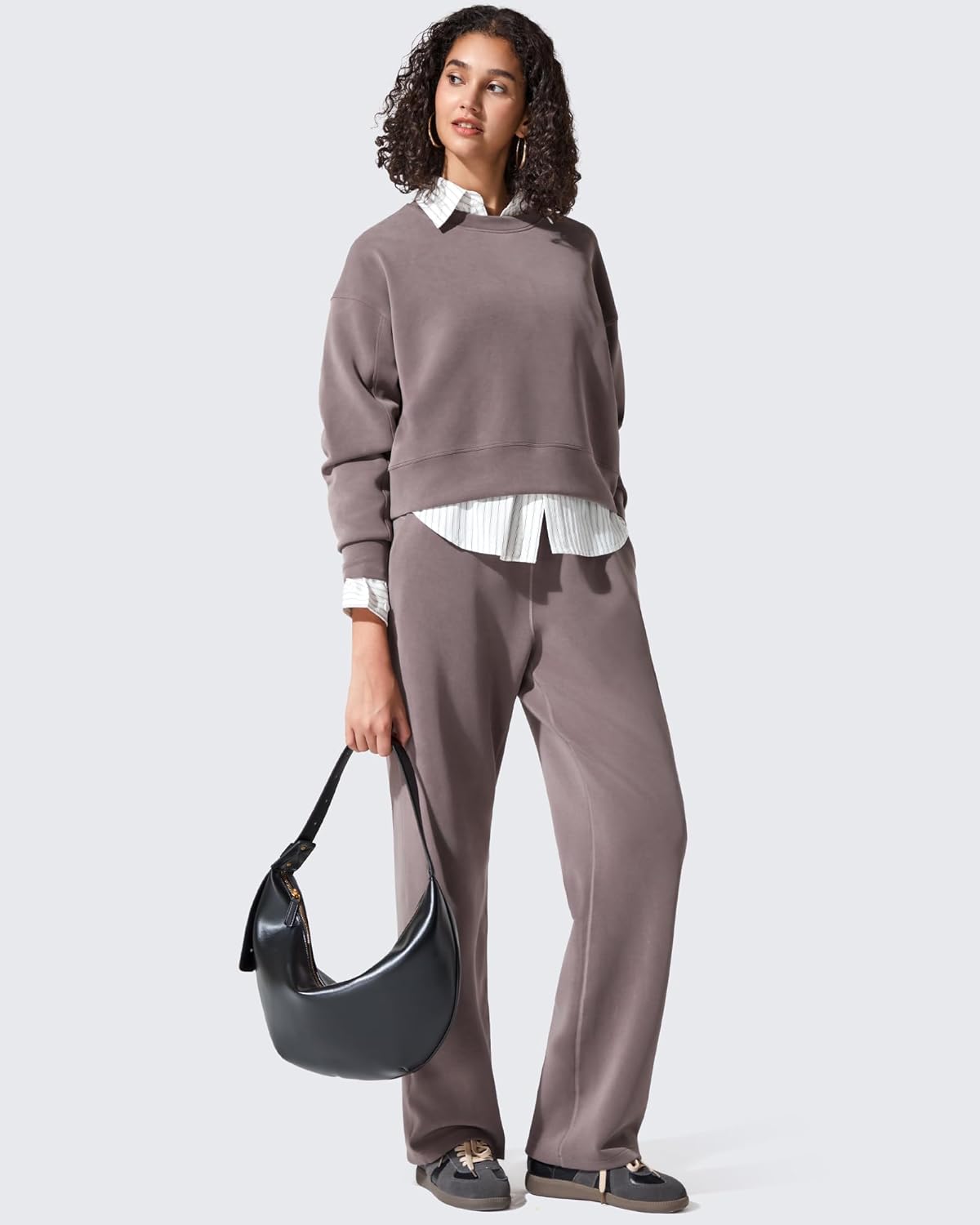 G4Free Women's Long Sleeve Crew Neck Pullover Sweatshirts Loose Fit Casual Plain Tops Junior Fall Winter Clothes (Tapue,XXL) - Image 5