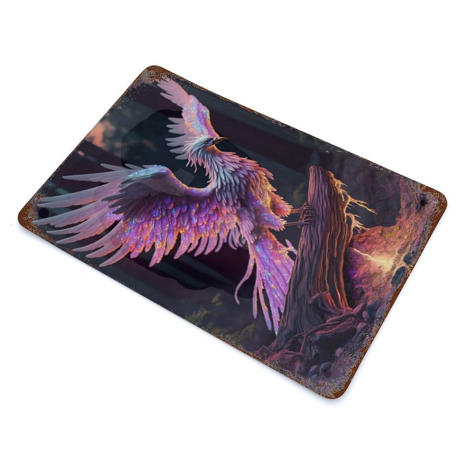 Majestic Phoenix Decorative Tin Sign 11.8"x7.9", Ideal for Basement, Hobby Room And Garage Decor