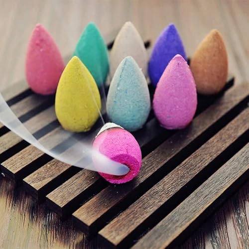 1.25'' Backflow Unscented Multi-Color Natural Joss Powder 30 Incense Cones - Ideal For Waterfall Burner And Holder, Add Any Aroma Depot Fragrance Oil To Make Your Own Scented Cones. (30 Cones) #TOP2