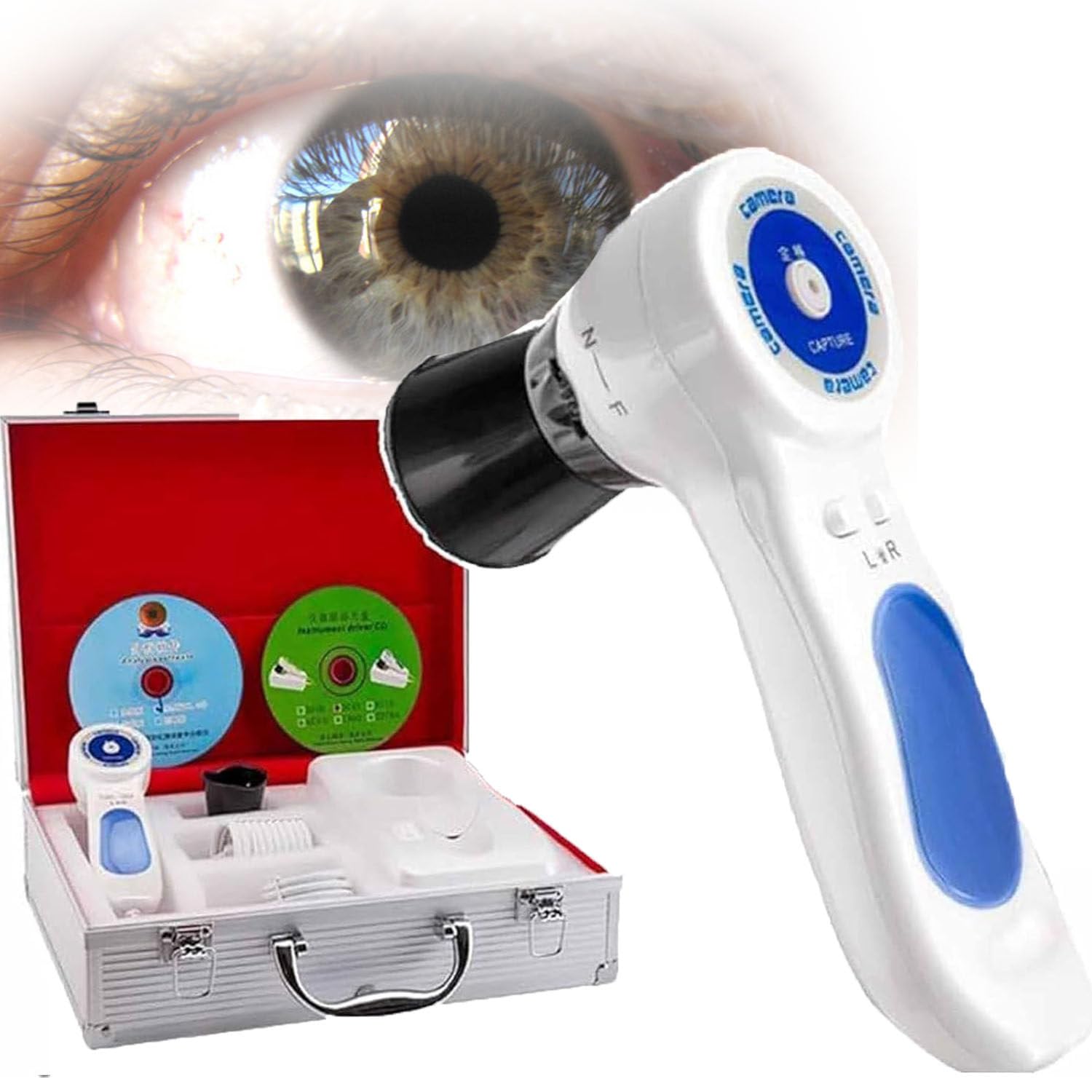Lente de iris HD 30X en cámara de iridología portátil para capturar detalles precisos