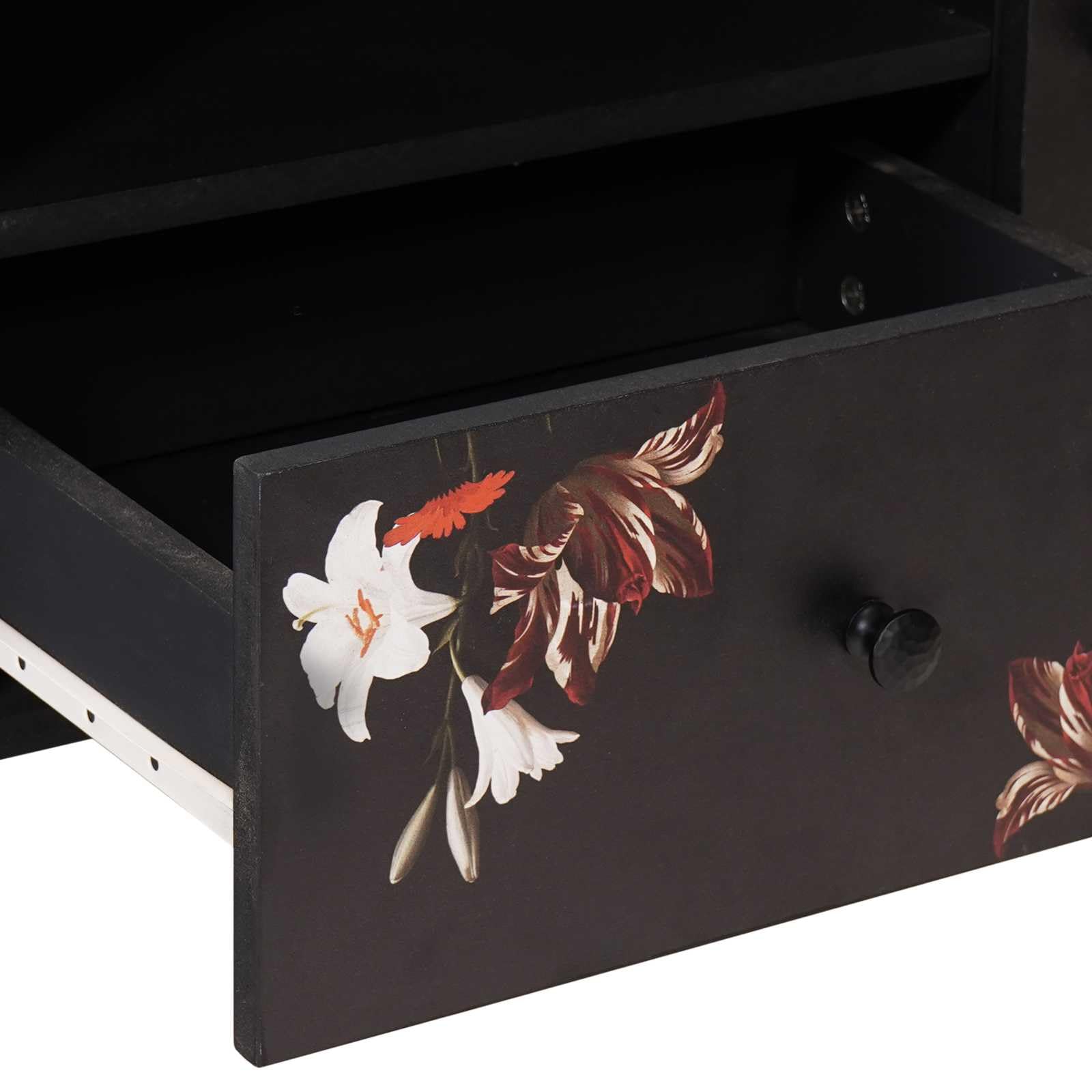 Gabinete de almacenamiento multimedia madera mango macizo 105 x 33,5 x 46