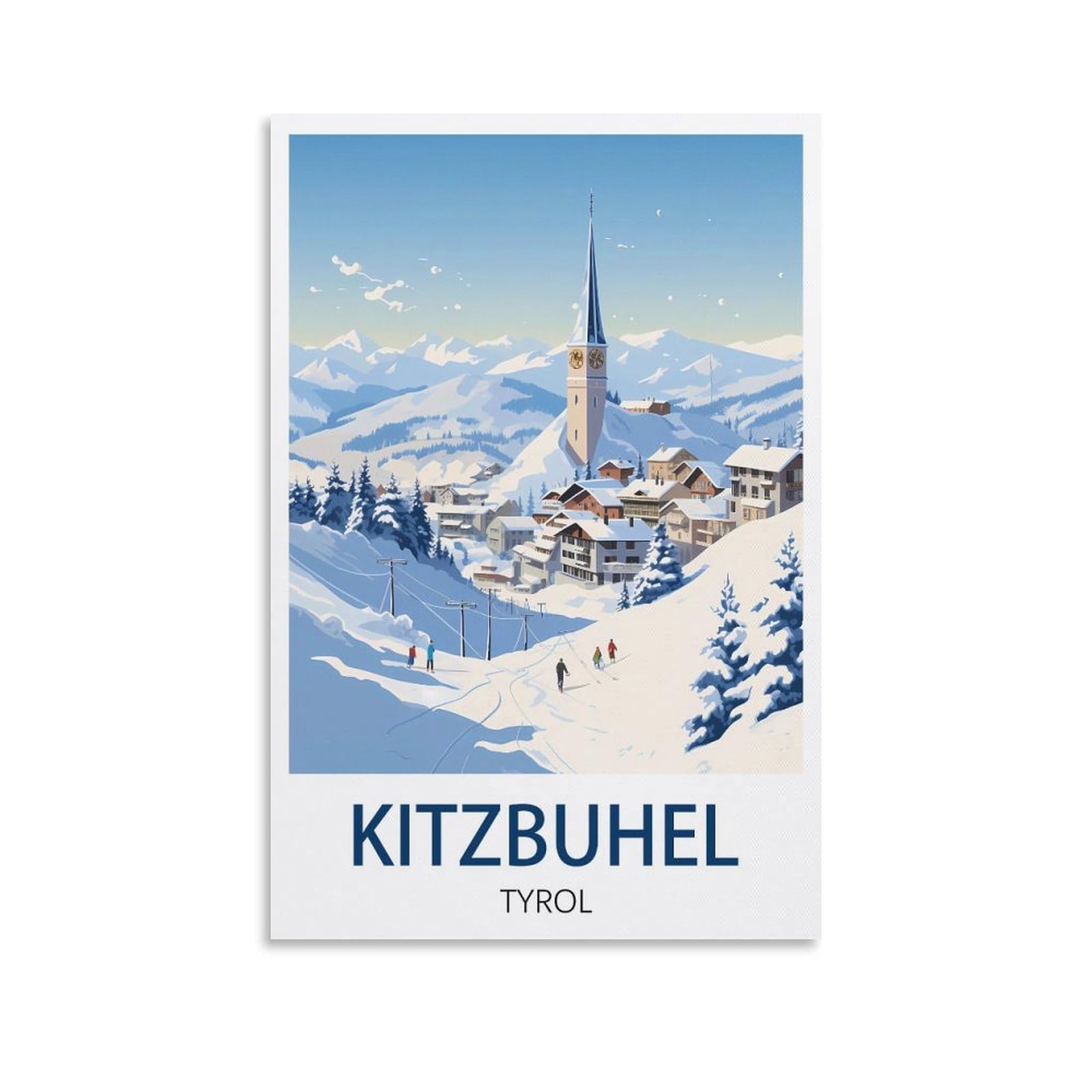 Luani Unframe-Style Kitzbühel Tyrol Vintage Travel Poster 08X12inch(20X30cm) Canvas Art Poster And Wall Art Picture Print Modern Family Bedroom Decor Posters