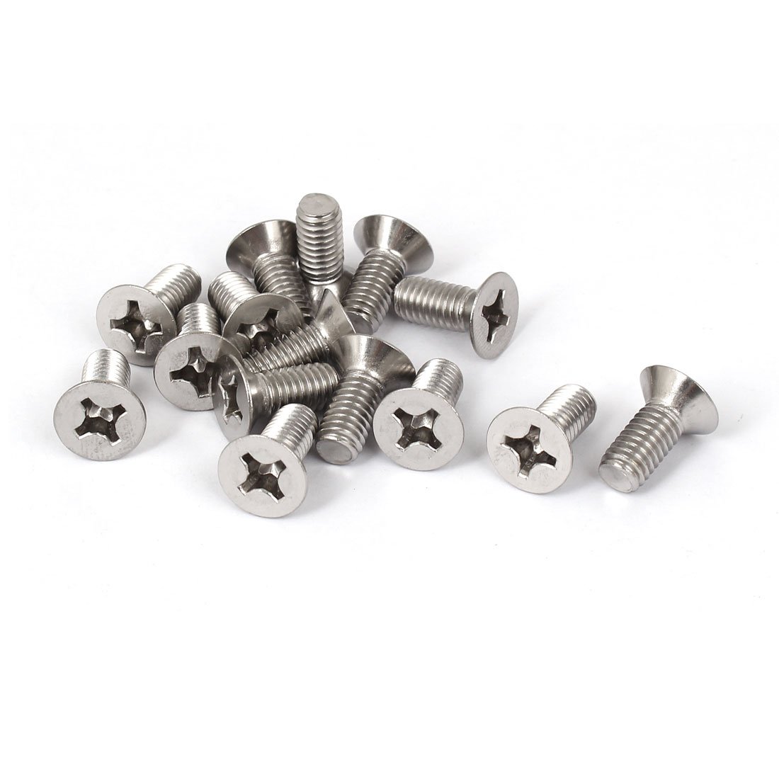 100 Viti Per Lamiera Testa Piatta In Acciaio Inox 18-8, #14 X 6 Pollici, Phillips