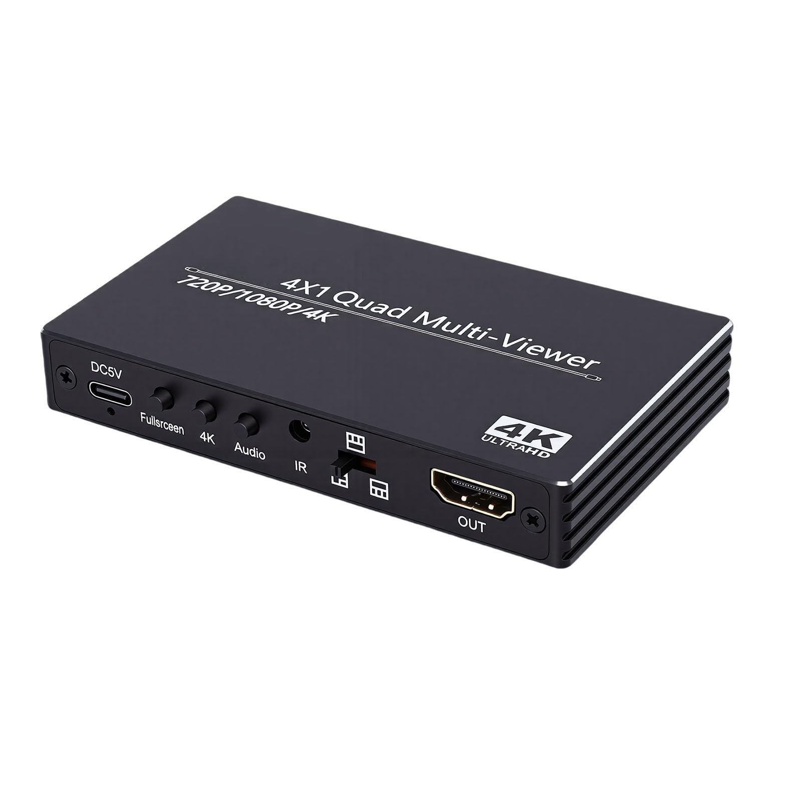 Jectse Conmutador Multivisor HDMI, Selector HDMI 4x1 4K a 30Hz con Control | Conmutador Multivista de Cuatro Pantallas 4 en 1 con Salida 1080P/720P.