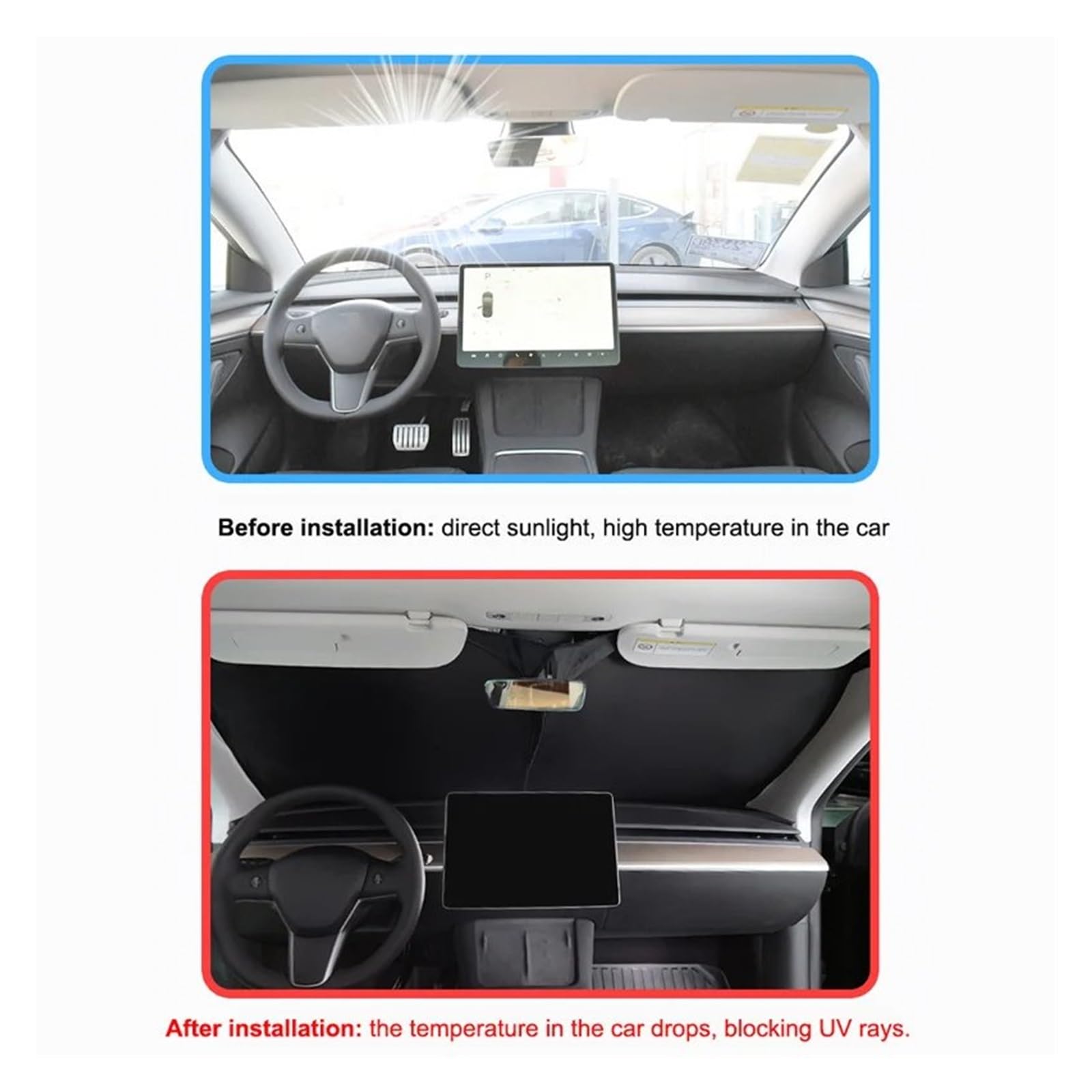 Parasole Macchina Per Tesla Modello 3/S/X/Y 2024 Finestrino Laterale Anteriore Parabrezza Posteriore Privacy Trim Parasole Cieco Ombreggiatura Tenda Da Sole Auto Parasole (Misurare : S New 7pcs A)