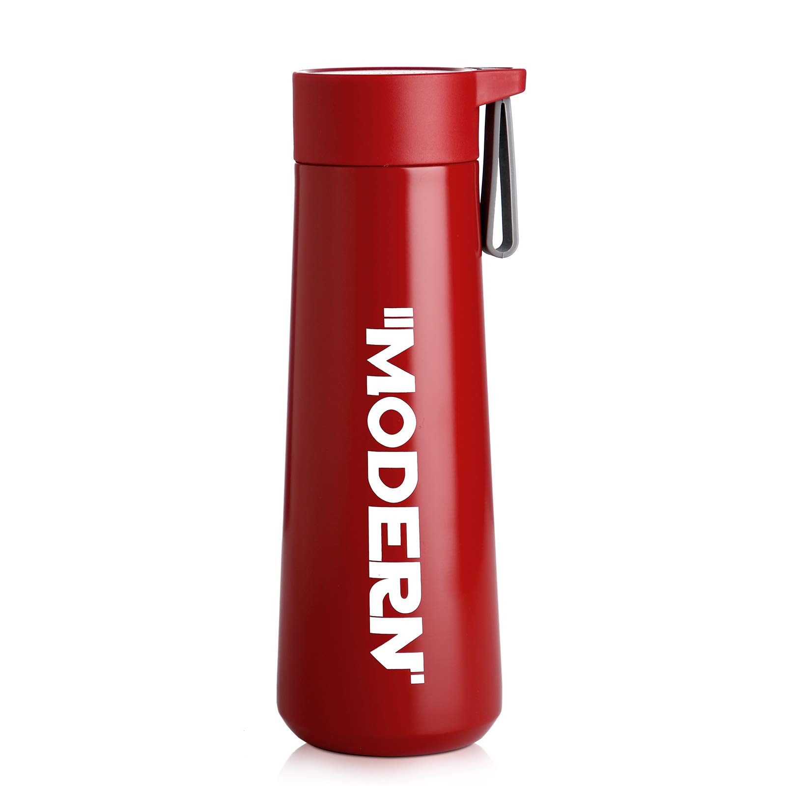 Stainless Steel Water Bottle, Double Wall Vacuum Insulated, Strainer Travel Cup, Hot or Cold Liquids with Sweat Proof Sport Design - BPA Free