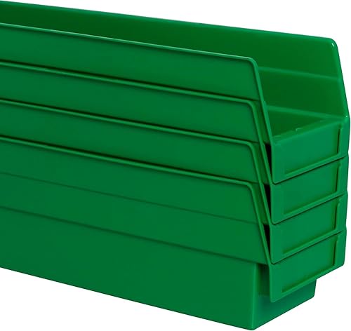 Miniatura 8 de Akro-Mils 30124 - Caja de plástico para estantes anidados (24 x 4 x 4 pulgadas), verde, (paquete de 12)