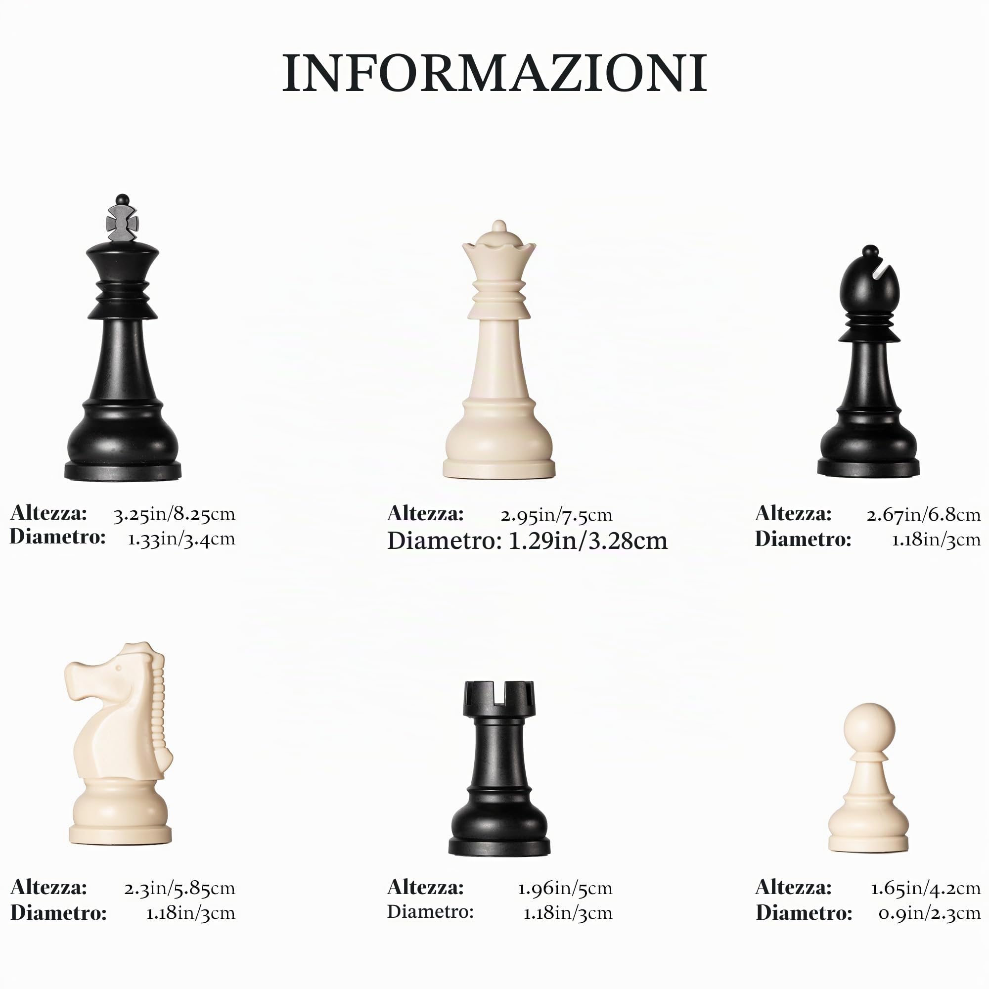 A&A Set di scacchi, scacchiera pieghevole in silicone da 38,1 x 38,1 cm e pezzi Staunton in plastica con peso king size da 8,9 cm x 38,1 cm, con custodia da trasporto per viaggi portatili