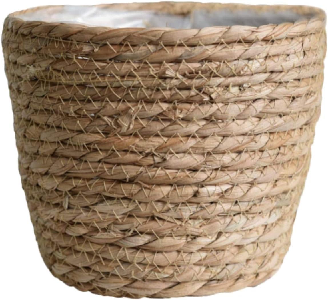 Seagrass Planter Basket Set With Plastic Lining Woven Storage Basket 7x6 In Indoor And Outdoor Plant Flowerpot Baskets Are Very Suitable For Flowerpot