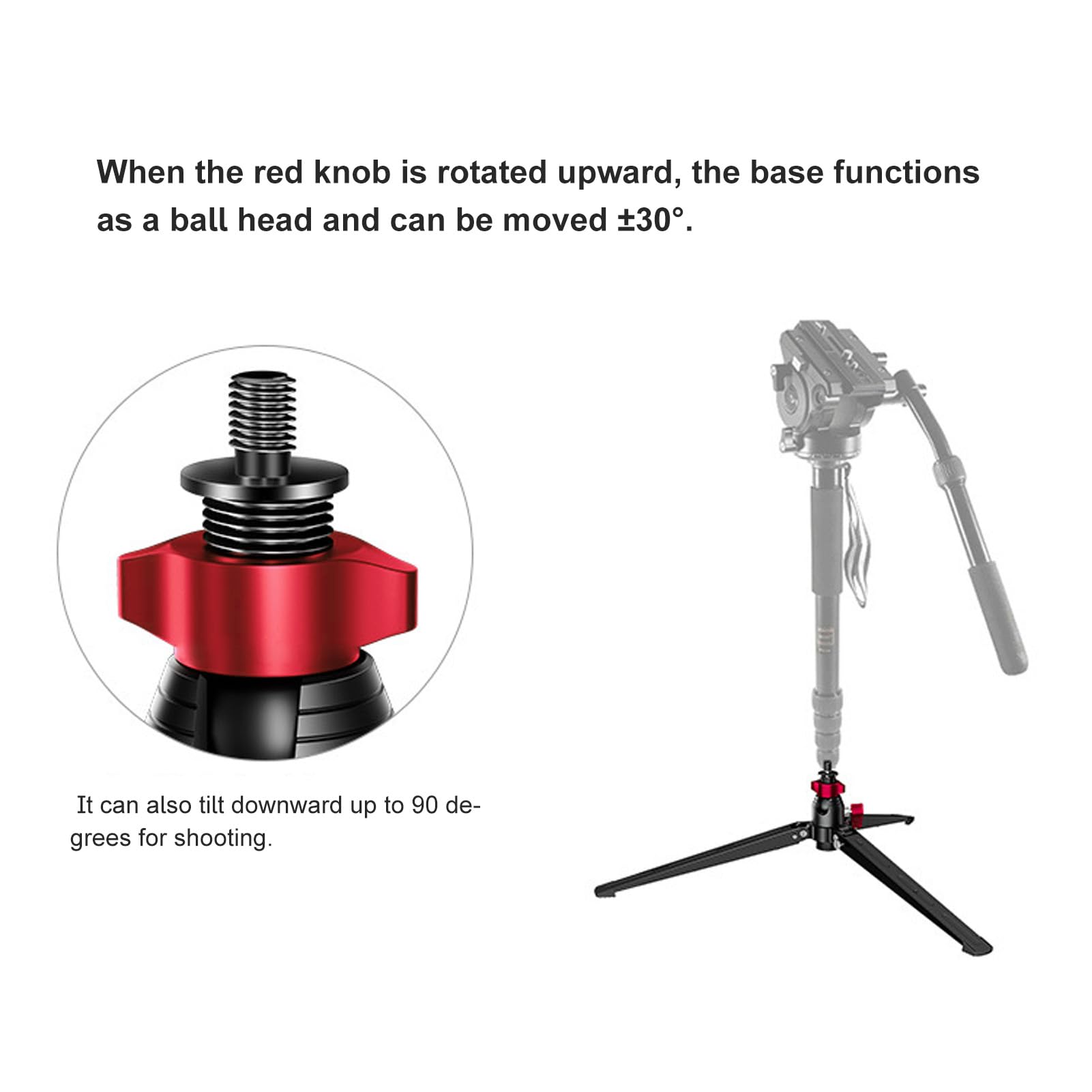 Treppiede da Tavolo in Alluminio, Carico Fino a 10 Kg Mini Treppiede Foro per Vite 3/8 Testa a Sfera a 360 Gradi Leggero per Fotocamera DSLR