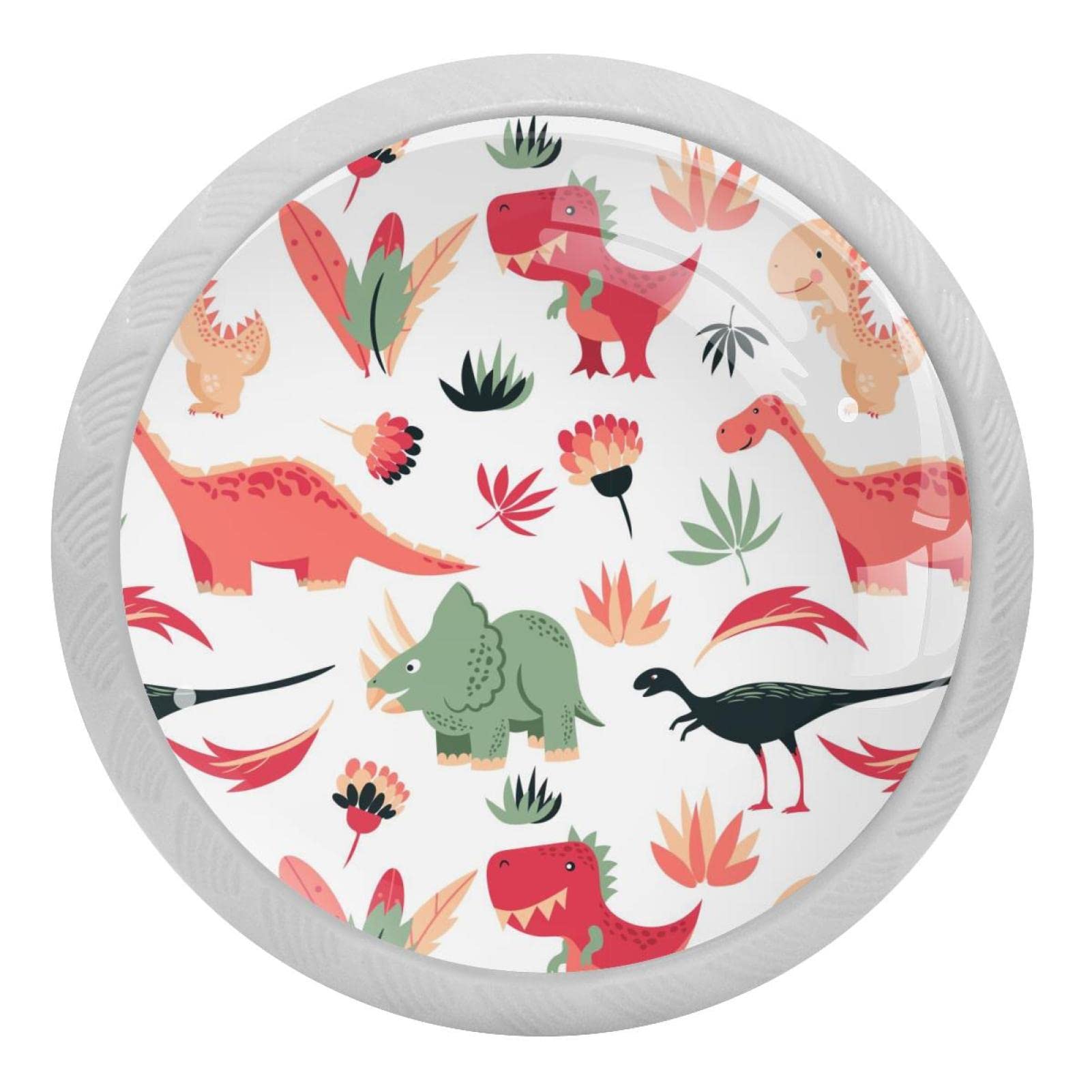 Lot poignées rondes placard cuisine dinosaure rose boutons meuble vis