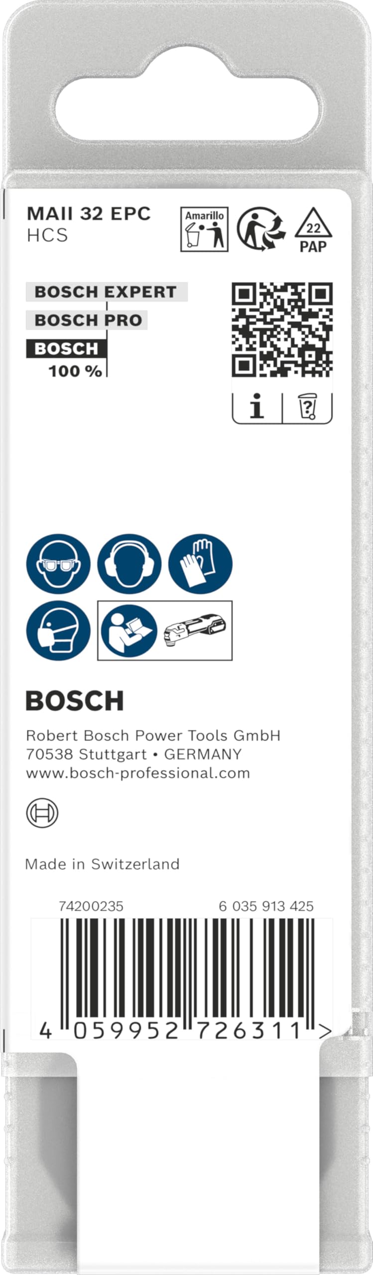 Bosch 10x Brzeszczot do cięcia wgłębnego MAII 32 EPC (do Miękkie drewno, Szerokość 32 mm, Professional Akcesoria Narzędzie wielofunkcyjne)